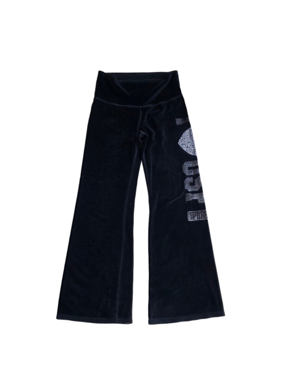 PINK Victoria’s Secret Y2K USF Velour Foldover Flare Pants Rhinestone Medium